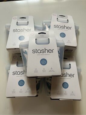 Stasher Premium Reusable Silicone Food Storage Bowl, Clear, 1-Cup ×5pc